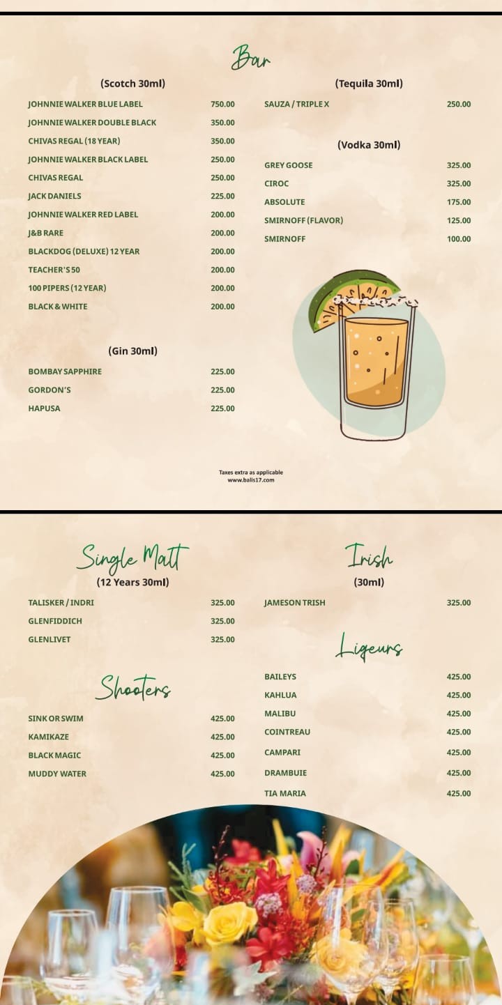 Bar Menu 2